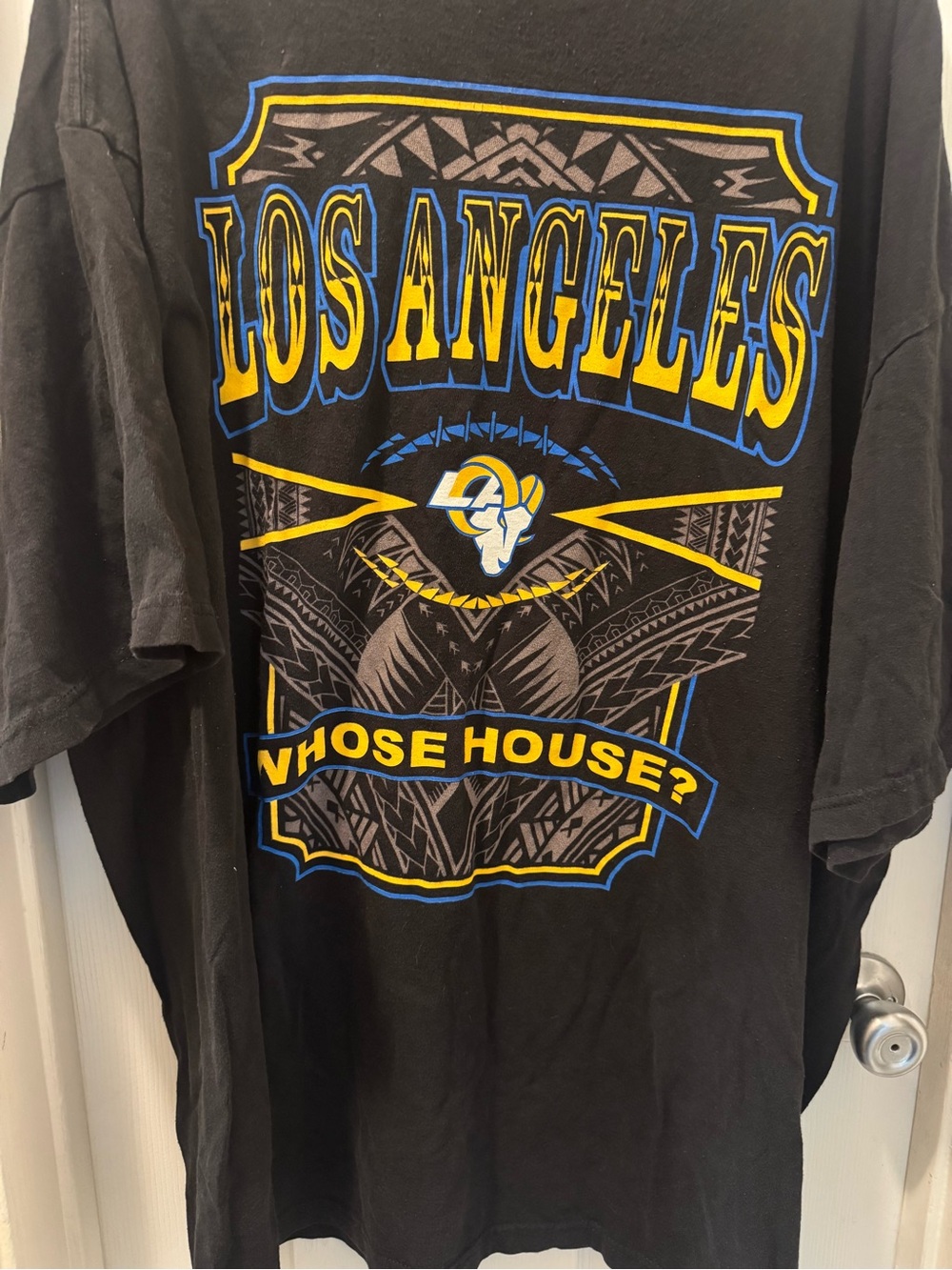 Los Angeles Graphic Tee - Black with Yellow & Blue Print